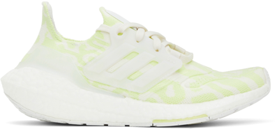 Shop Adidas Originals White & Green Ultraboost 22 Sneakers In Non-dyed/non-dyed/al