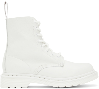 Shop Dr. Martens White 1460 Pascal Boots In Optical Wht