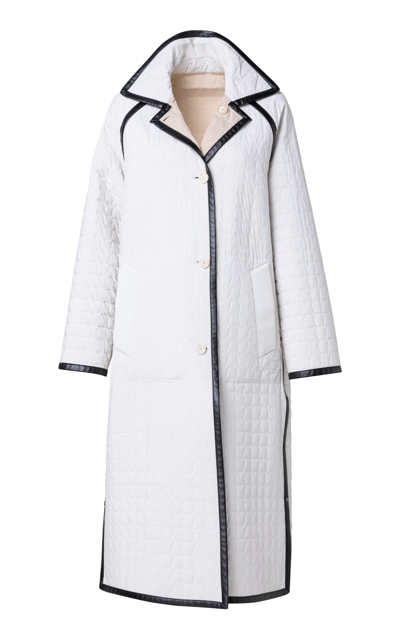 Akris Women's Kevin Lerit Reversible Quilted Taffeta Coat In Black,white
