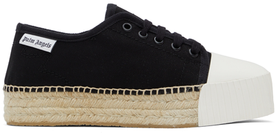 Shop Palm Angels Black Lace-up Espadrille Sneakers In Black No Color