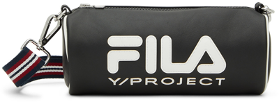 Shop Y/project Black Fila Edition Strap Messenger Bag