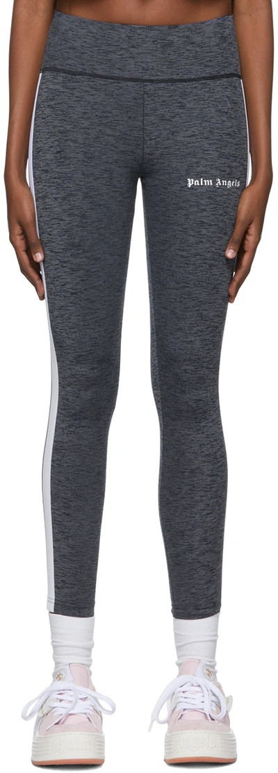 Palm Angels Gray Nylon Track Pants In Melange