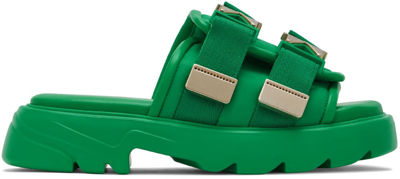Shop Bottega Veneta Green Flash Sandals In 3730-grass