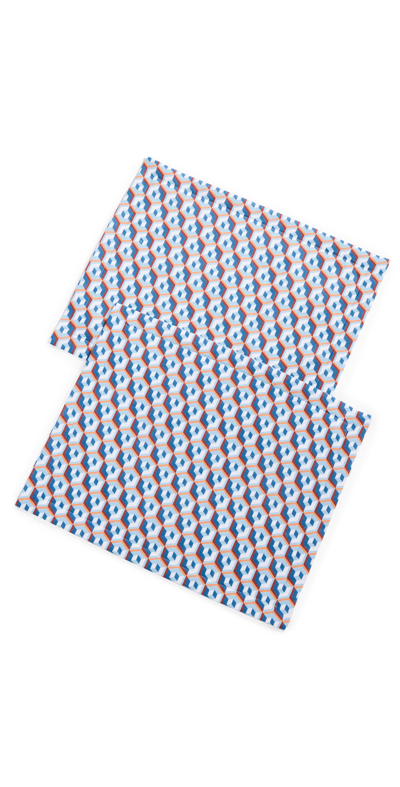 Shop La Doublej Tablemat Set In Cubi Blu