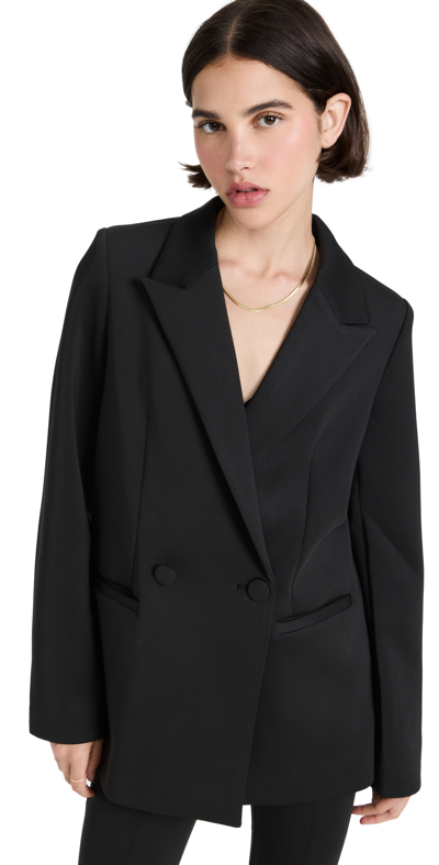 Good American Sculpted Velvet Blazer In Black001