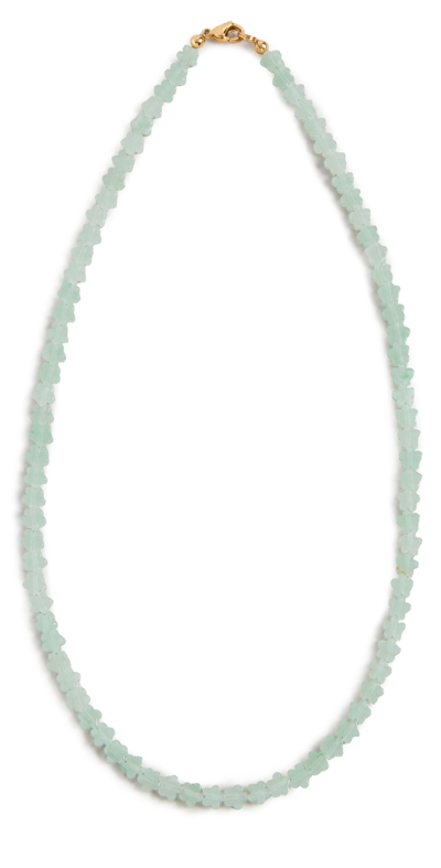 Shop Loeffler Randall Flower Stone Necklace In Jade