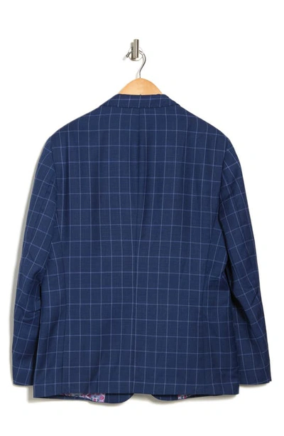 Tailorbyrd Windowpane Print Modern Fit Sport Coat In Navy