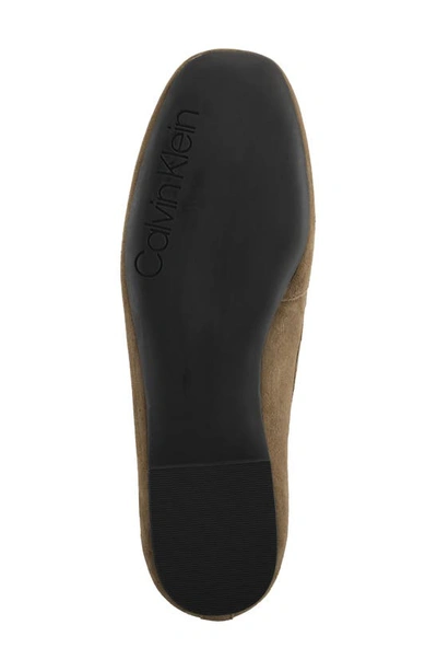 Shop Calvin Klein Elanna Leather Chain Link Loafer In Oak Dna01