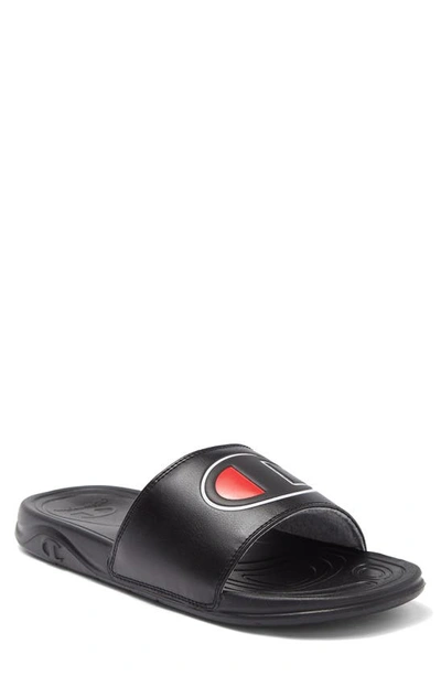 Shop Champion Mega Slide Sandal In Black/ Scarlet