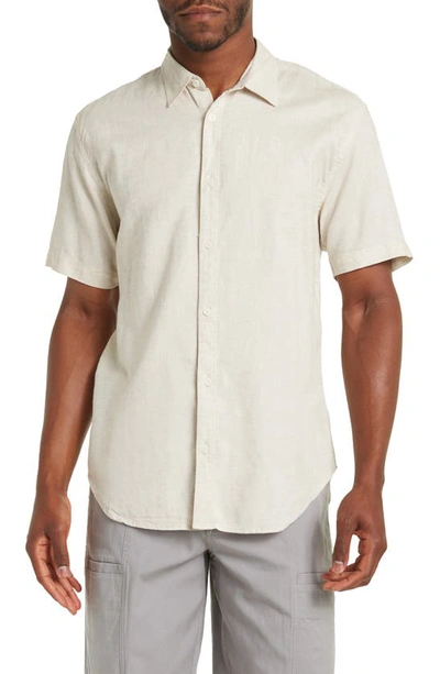 Shop Coastaoro Short Sleeve Woven Shirt In Natural