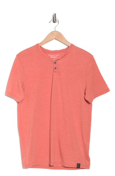 Shop Lucky Brand Button Notch Neck T-shirt In Apricot Brandy