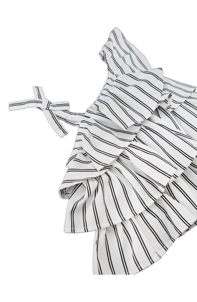 Shop Habitual Girl Kids' Asymmetric Ruffle Top & Shorts Set In White