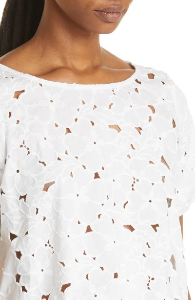 Shop Donna Karan Lace Drawstring Top In White