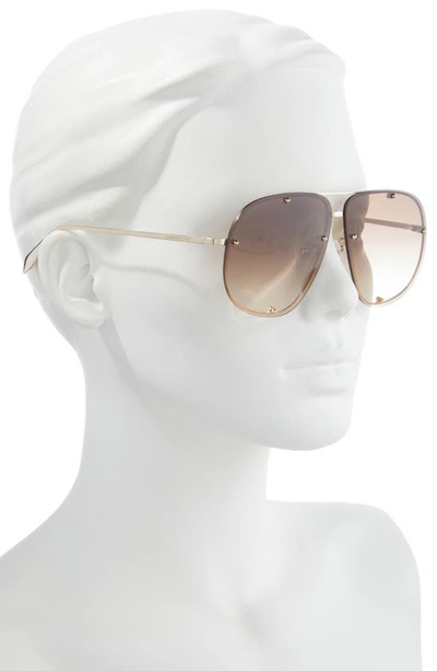 Shop Alexander Mcqueen 56mm Aviator Sunglasses In Gold