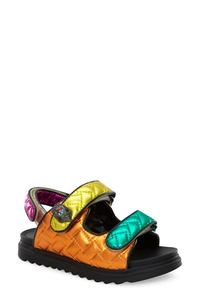 Kurt Geiger Mult/other Mini Orson Quilted Leather Sandals 6-7 Years Eur 31 / 12.5 Uk In Multi