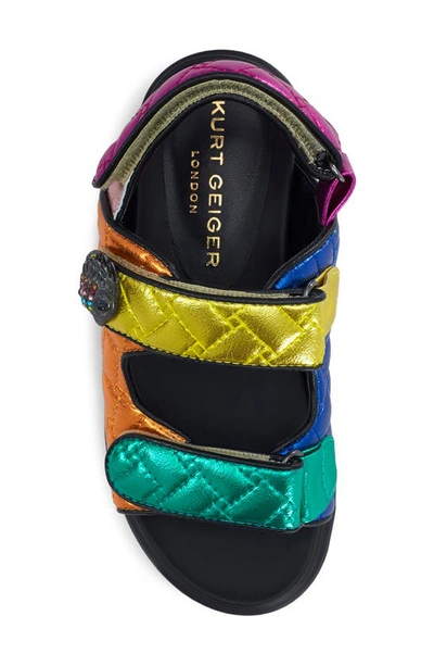 Kurt Geiger Mult/other Mini Orson Quilted Leather Sandals 6-7 Years Eur 31 / 12.5 Uk In Multi