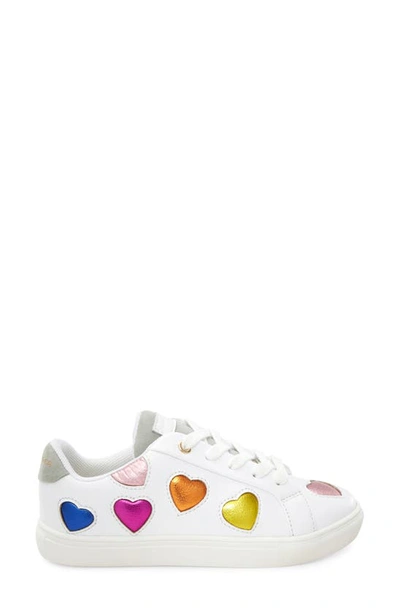 Kurt Geiger Mult/other Mini Lane Love Heart-appliqué Leather Low-top Trainers 7-10 Years Eur 34 / 2 Uk In White