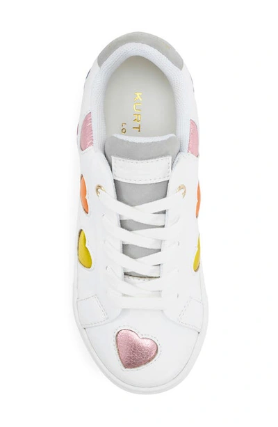 Kurt Geiger Mult/other Mini Lane Love Heart-appliqué Leather Low-top Trainers 7-10 Years Eur 34 / 2 Uk In White