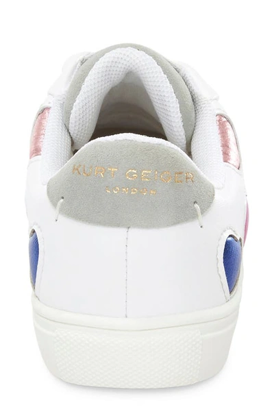 Kurt Geiger Mult/other Mini Lane Love Heart-appliqué Leather Low-top Trainers 7-10 Years Eur 34 / 2 Uk In White