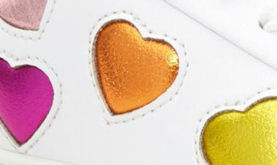 Kurt Geiger Mult/other Mini Lane Love Heart-appliqué Leather Low-top Trainers 7-10 Years Eur 34 / 2 Uk In White