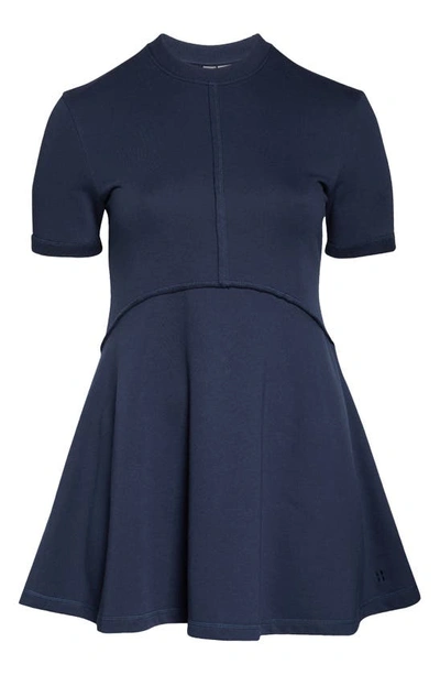 Sweaty Betty Revive Cotton Blend T-shirt Dress In Navy Blue