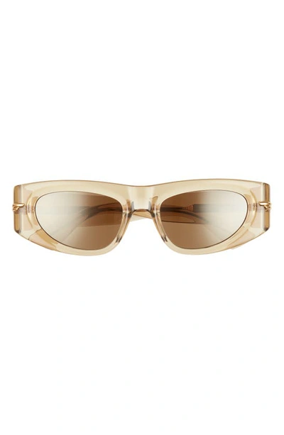 Shop Bottega Veneta 51mm Rectangular Sunglasses In Brown