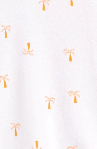 Shop Nordstrom Print Zip Footie In White- Coral Palm Trees