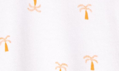 Shop Nordstrom Print Zip Footie In White- Coral Palm Trees