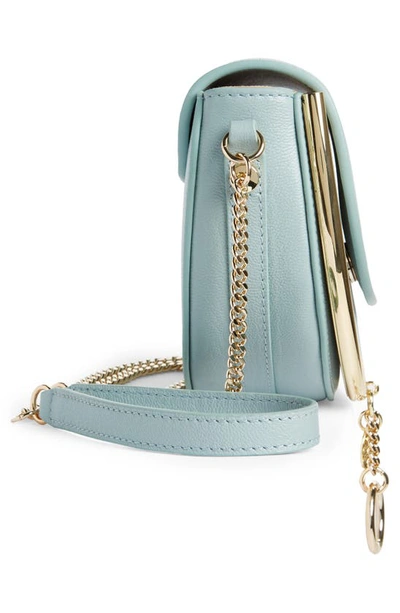 Shop See By Chloé Mara Leather Saddle Bag In Sterling Blue