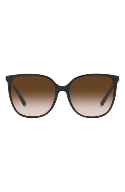 Shop Tiffany & Co 57mm Gradient Square Sunglasses In Black/brown Gradient