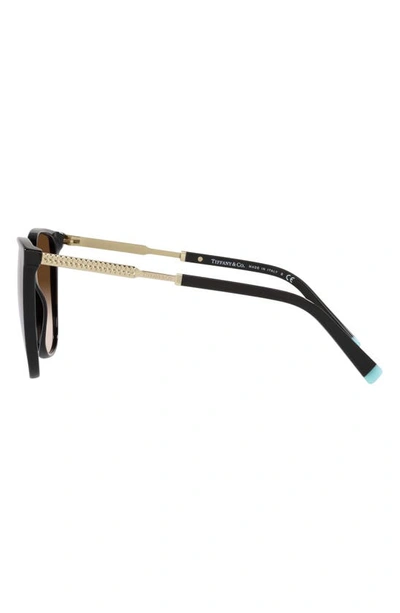 Shop Tiffany & Co 57mm Gradient Square Sunglasses In Black/brown Gradient