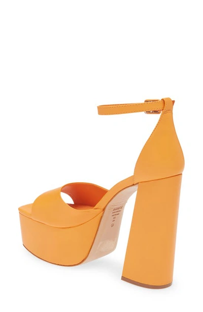 Shop Schutz Lenne Ankle Strap Platform Sandal In Bright Tangerine
