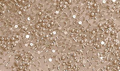 Mac Duggal Sequin & Pearl Beaded Long Sleeve Gown In Mocha