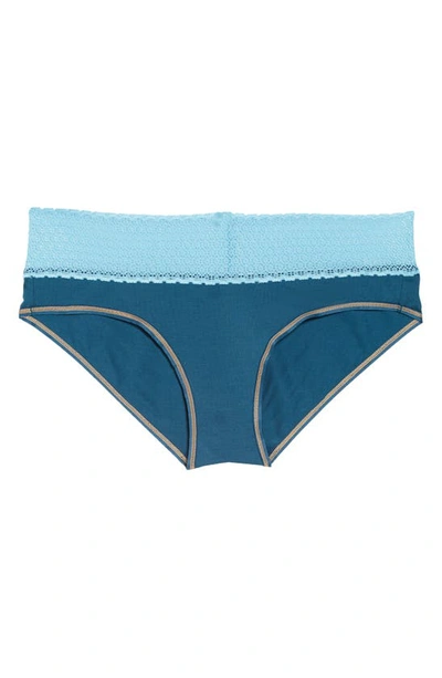 Bombas Lace Trim Hipster Panties In Space Blue | ModeSens