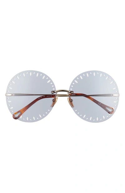 Shop Chloé 63mm Oversize Round Sunglasses In Gold 1