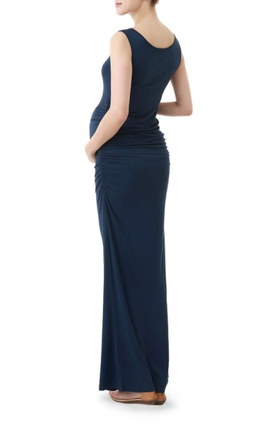 Shop Kimi And Kai Maternity Maxi Tank Dress In Navy