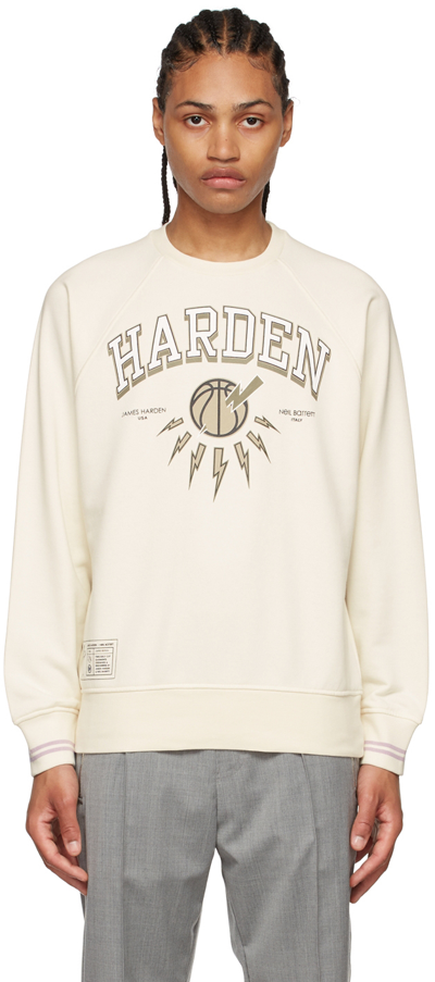 Shop Neil Barrett Off-white James Harden Edition Sweatshirt In 3408 Cream/natural/b