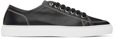 Shop Brioni Black Classic Leather Sneakers In 1000 Black