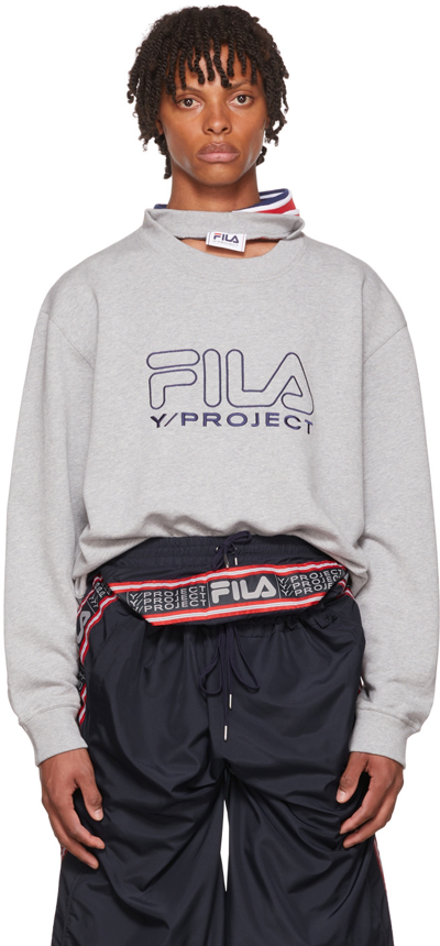 Shop Y/project Grey Fila Edition Sweatshirt