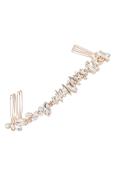 Shop Brides And Hairpins Harlow Crystal Crown Comb In Rose Gold