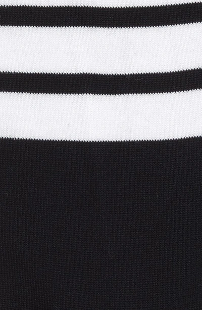Shop Thom Browne 4-bar Cotton Blend Mid Calf Socks In Navy