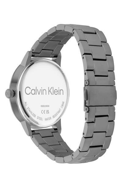 Calvin Klein Gray Stainless Steel Bracelet Watch 43mm Women's Shoes In Grey
