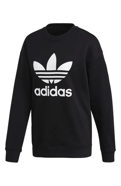 Shop Adidas Originals Trefoil Sweatshirt In Black/white