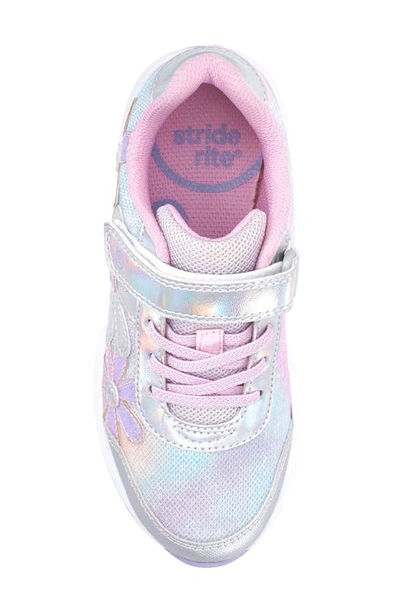 Shop Stride Rite Lighted Glimmer Sneaker In Iridescent