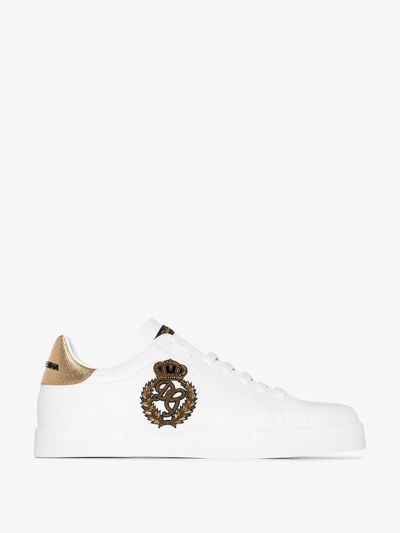 Shop Dolce & Gabbana Portofino Sneakers In White