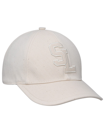 Shop Saint Laurent Cotton Cap In White