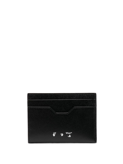 Shop Off-white Binder Diagonal Saffiano Slim Wallet