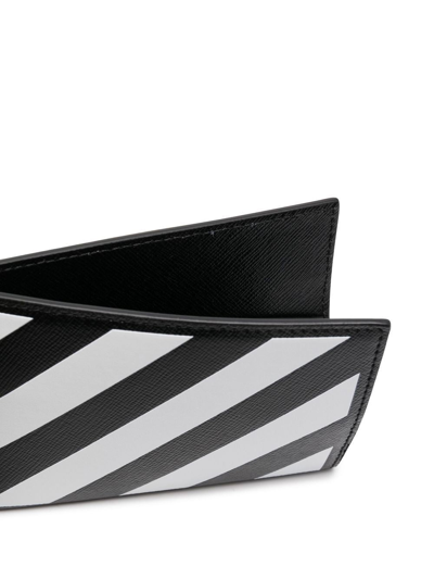 Shop Off-white Binder Diagonal Saffiano Slim Wallet