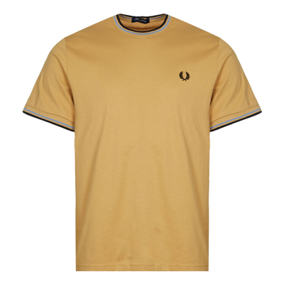Shop Fred Perry Twin Tipped T-shirt In Beige