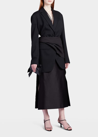 Shop The Row Obine Oversized Wool Jacket In Black